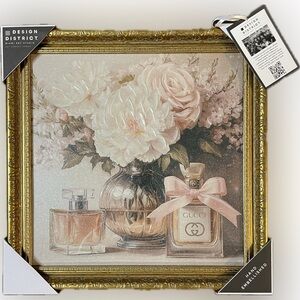 Brand New🎀 Designer Floral Perfume Wall Art - Gold Frame
